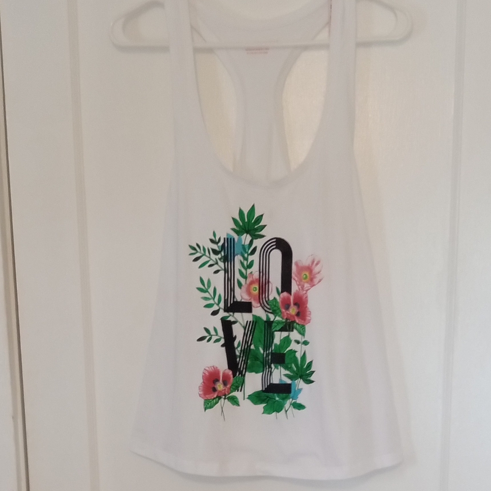 Victoria's Secret White Sleeveless Tank Top